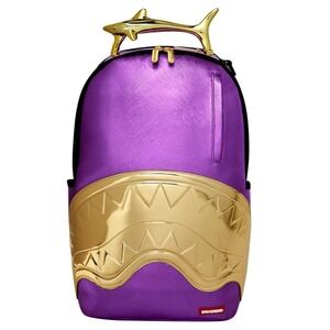 Sprayground Sharks Gold Ocean Backpack🔥New Purple Bookbag Large School Bag